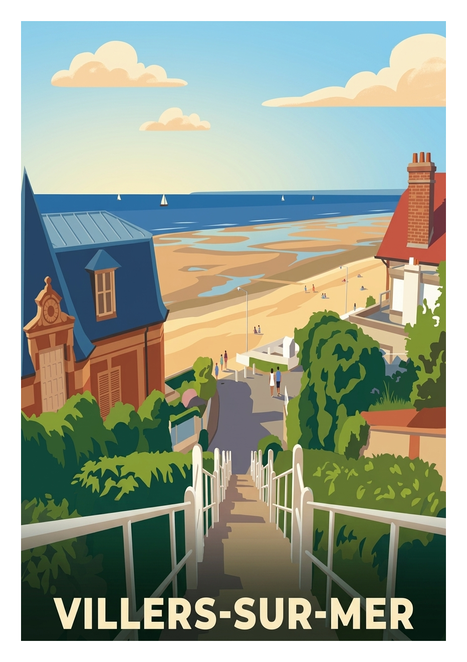 Affiche souvenir de Villers-sur-Mer – image brute sans cadre