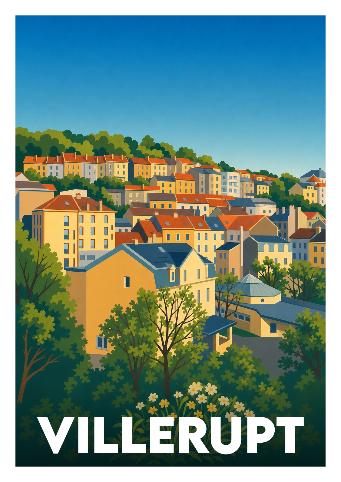 Affiche souvenir de Villerupt – image brute sans cadre