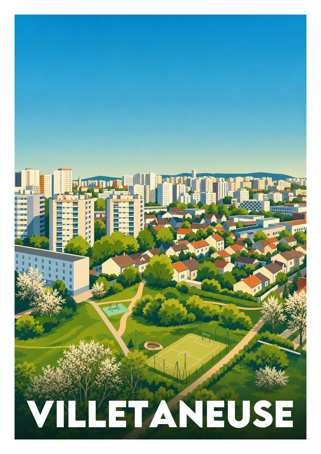 Affiche souvenir de Villetaneuse – image brute sans cadre