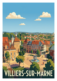 Affiche souvenir de Villiers-sur-Marne – image brute sans cadre