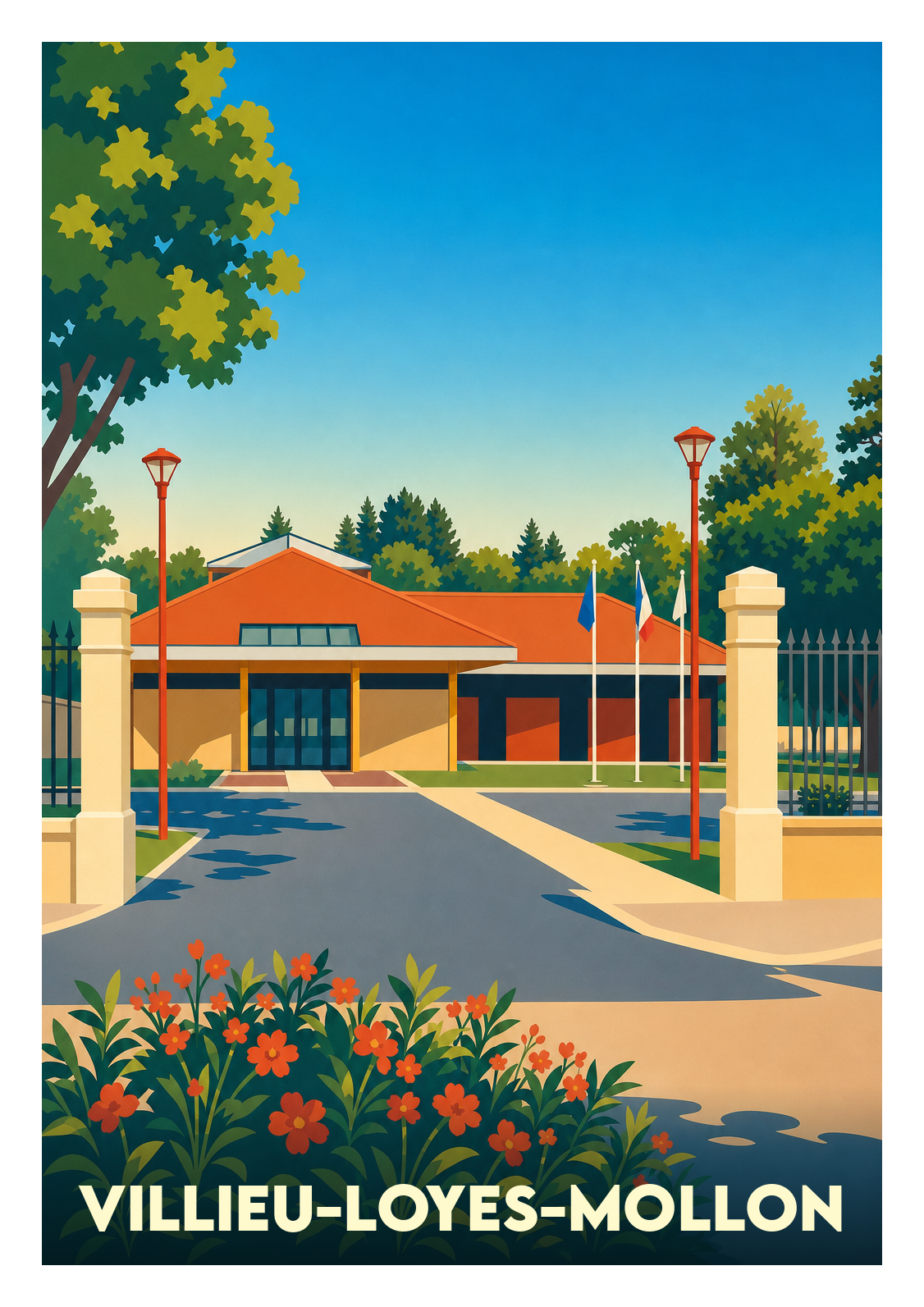 Affiche souvenir de Villieu-Loyes-Mollon – image brute sans cadre