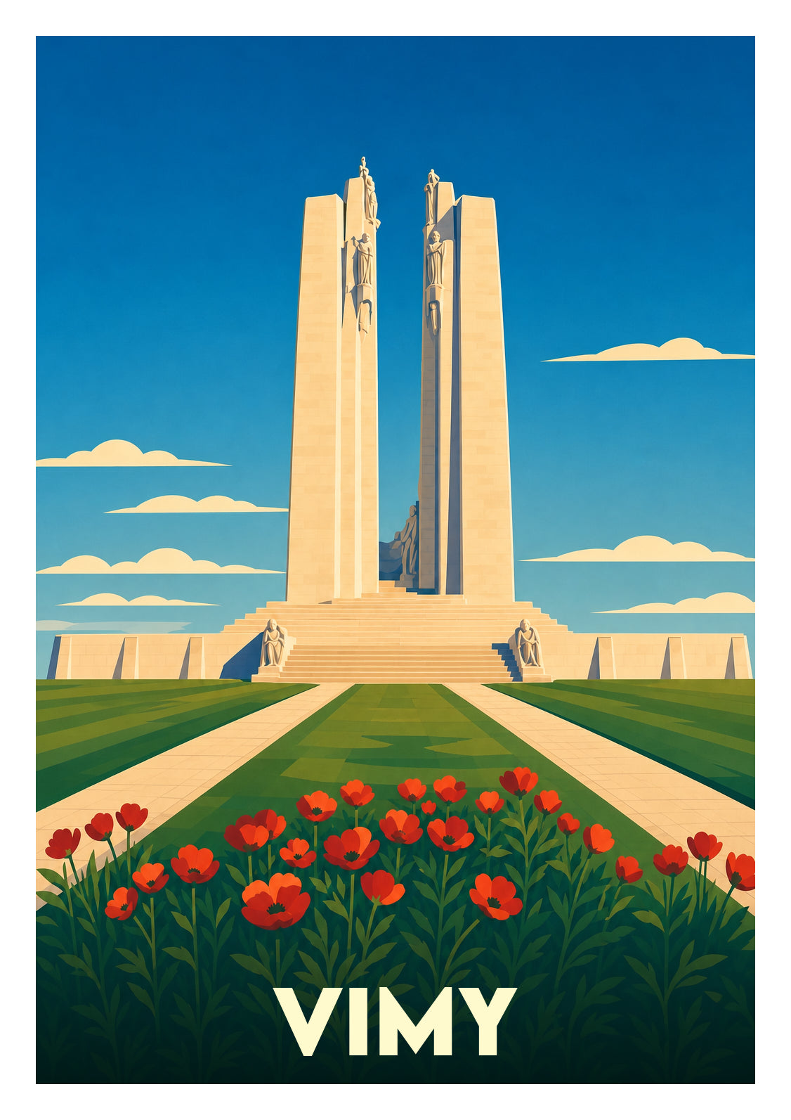 Affiche souvenir de Vimy – image brute sans cadre