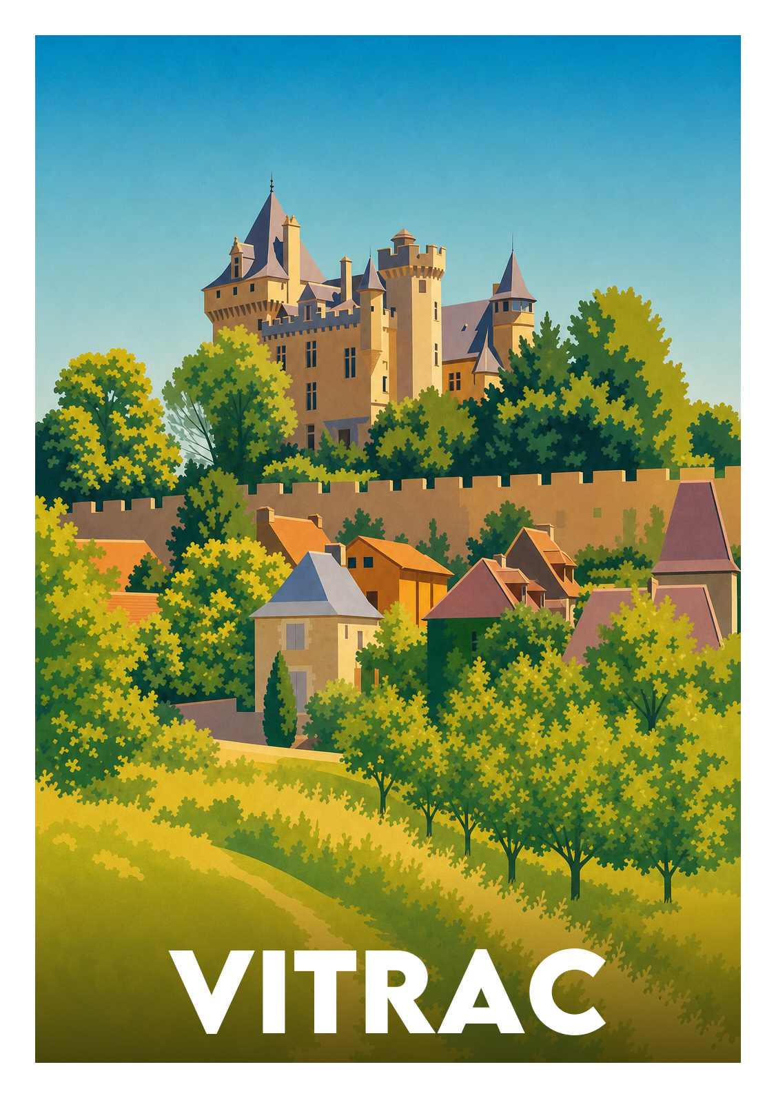 Affiche souvenir de Vitrac – image brute sans cadre