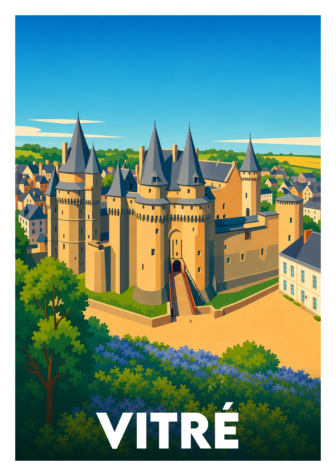 Affiche souvenir de Vitré – image brute sans cadre