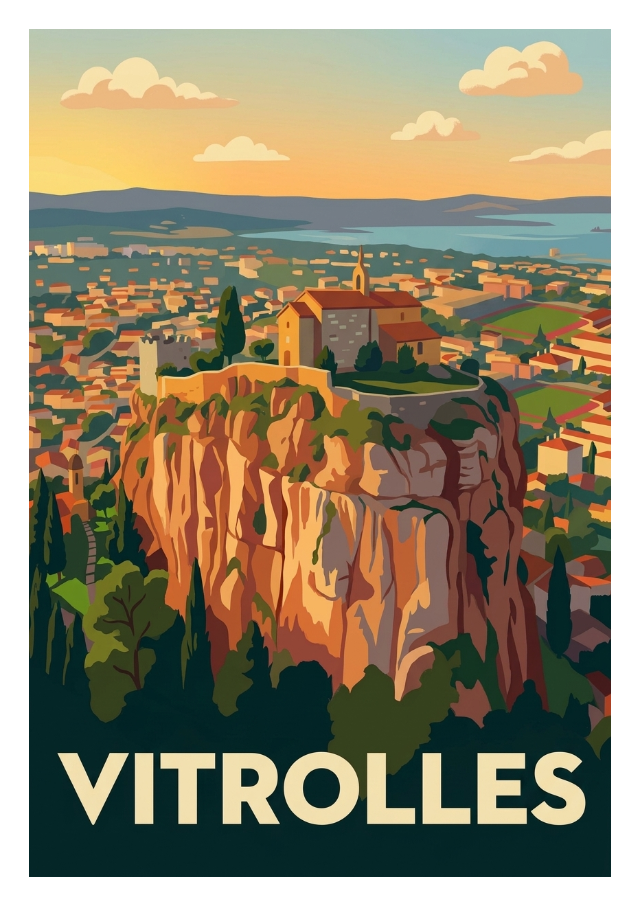 Affiche souvenir de Vitrolles – image brute sans cadre