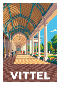 Affiche souvenir de Vittel – image brute sans cadre