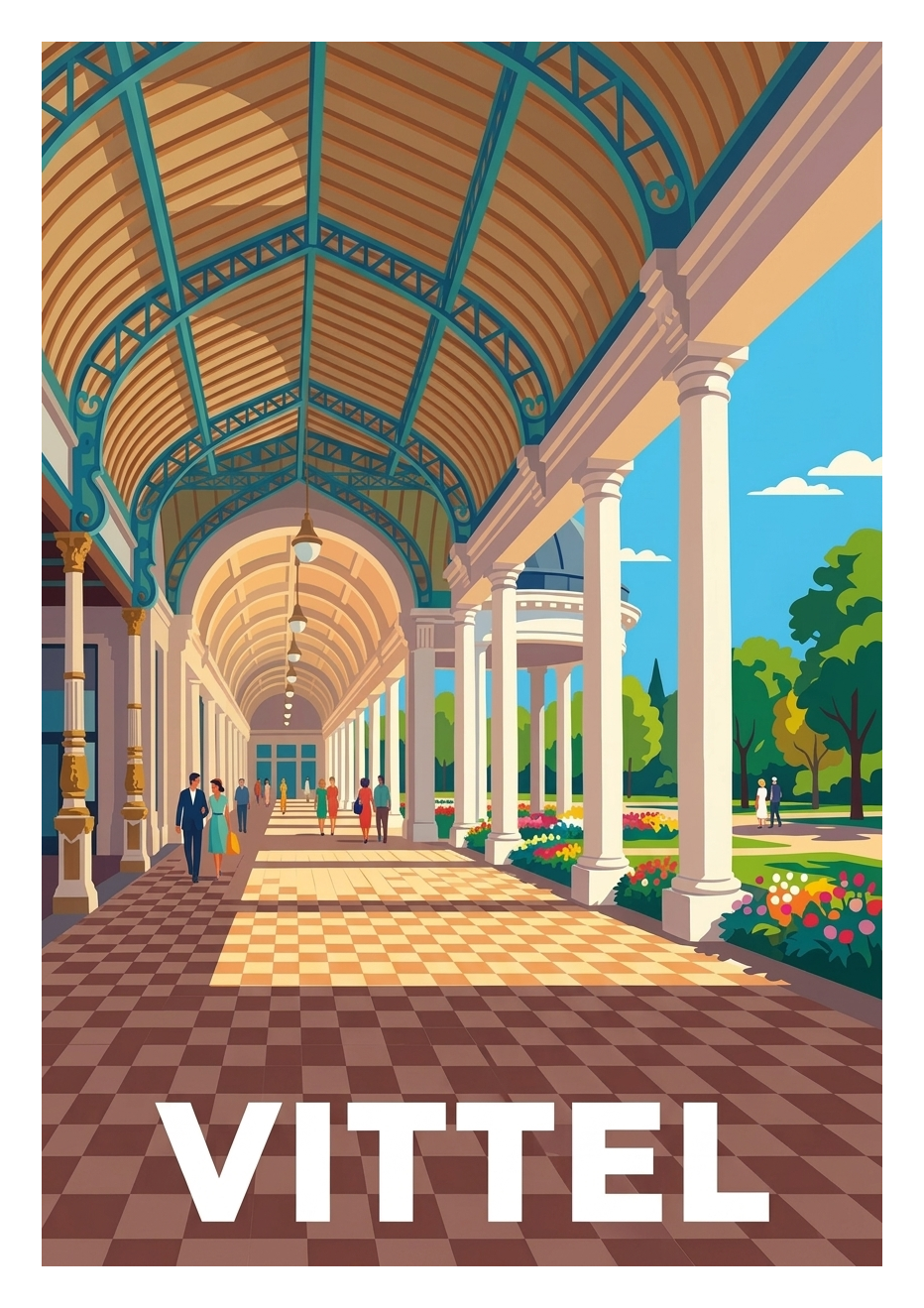 Affiche souvenir de Vittel – image brute sans cadre