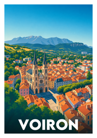 Affiche souvenir de Voiron – image brute sans cadre