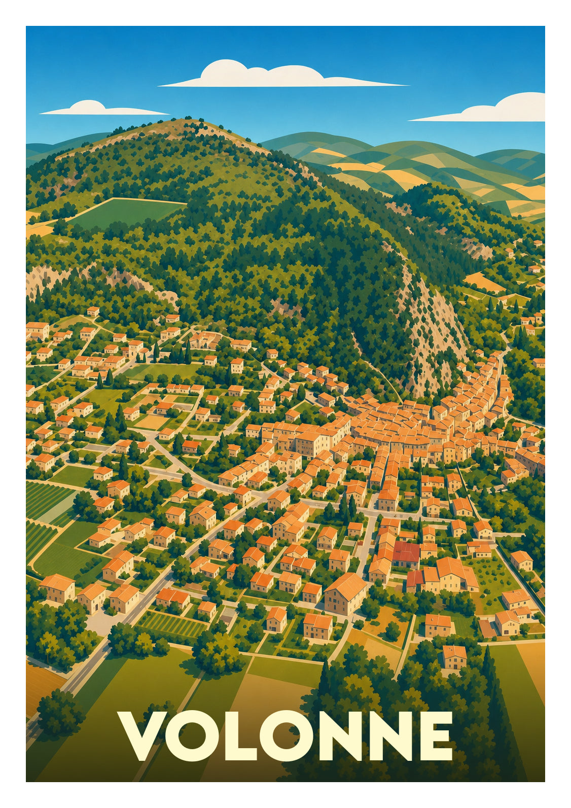 Affiche souvenir de Volonne – image brute sans cadre