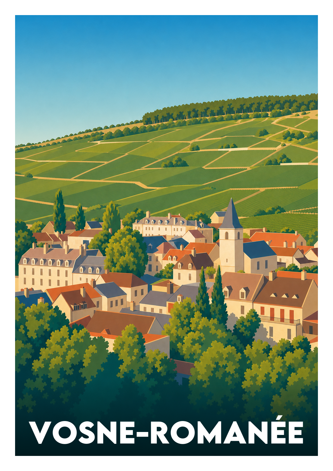 Affiche souvenir de Vosne-Romanée – image brute sans cadre