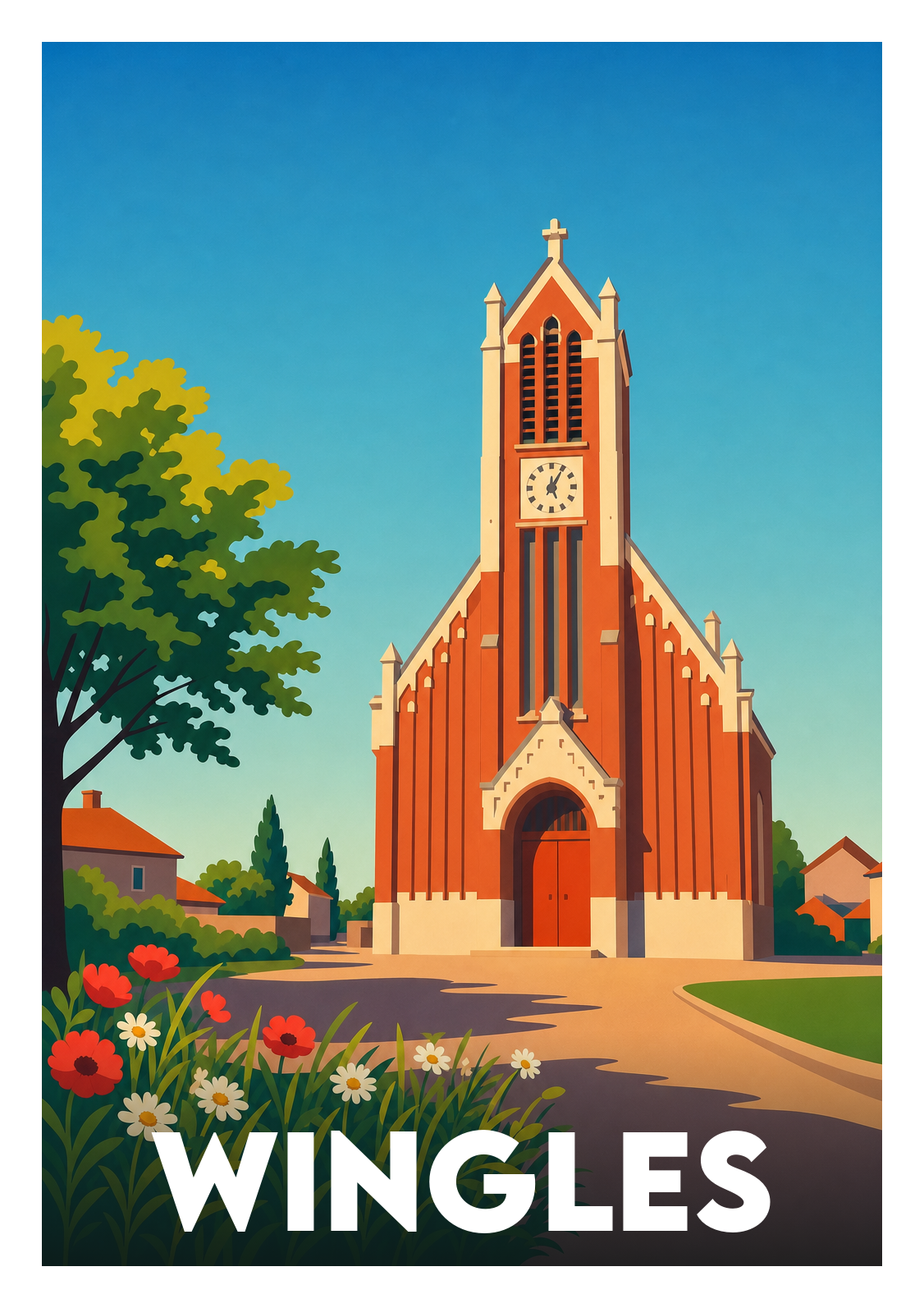 Affiche souvenir de Wingles – image brute sans cadre
