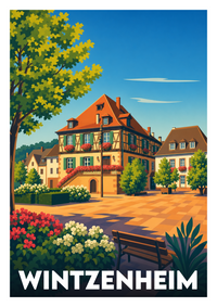 Affiche souvenir de Wintzenheim – image brute sans cadre