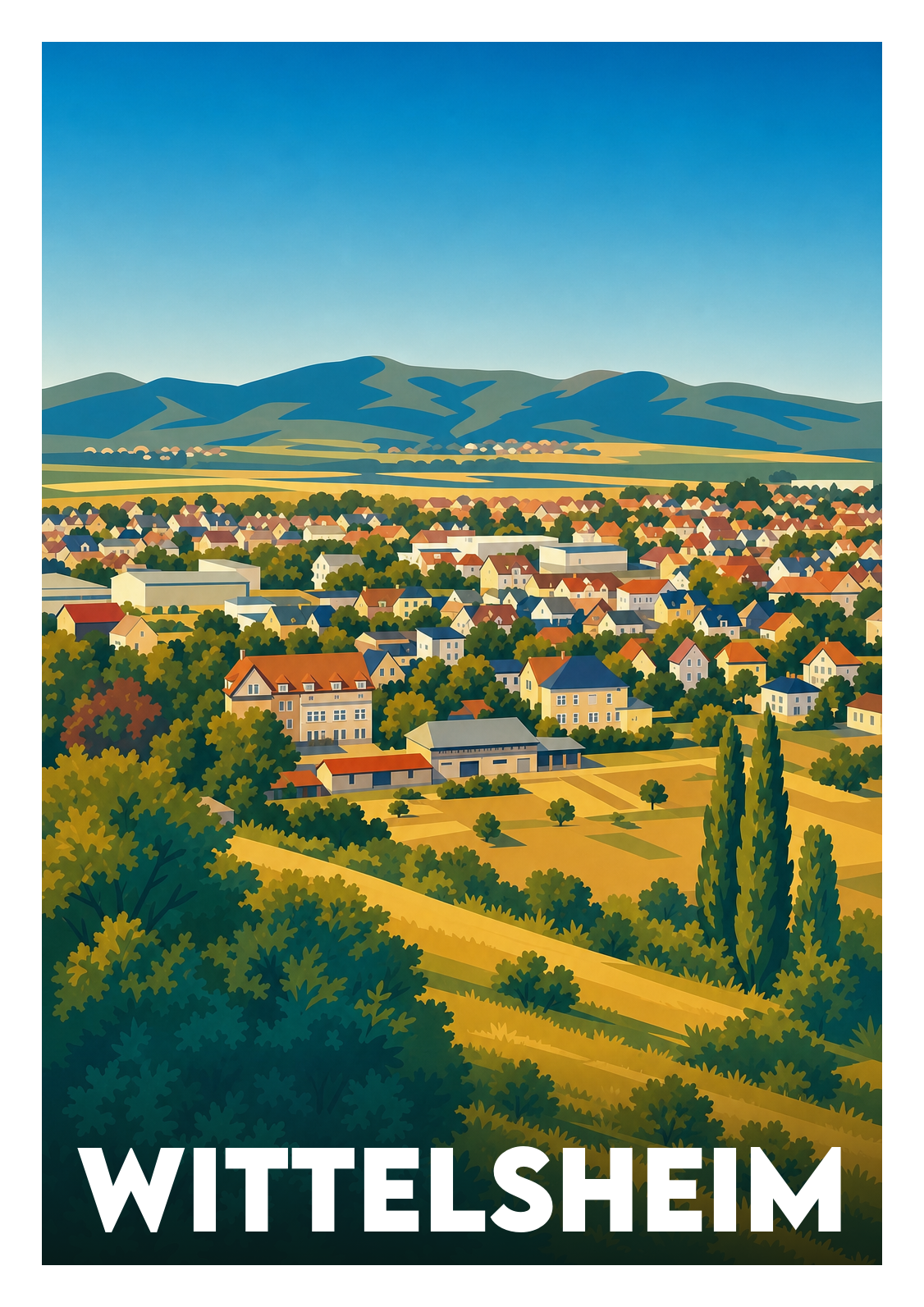 Affiche souvenir de Wittelsheim – image brute sans cadre
