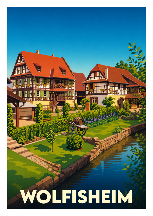 Affiche souvenir de Wolfisheim – image brute sans cadre