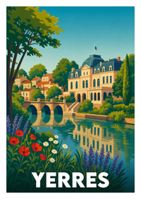 Affiche souvenir de Yerres – image brute sans cadre