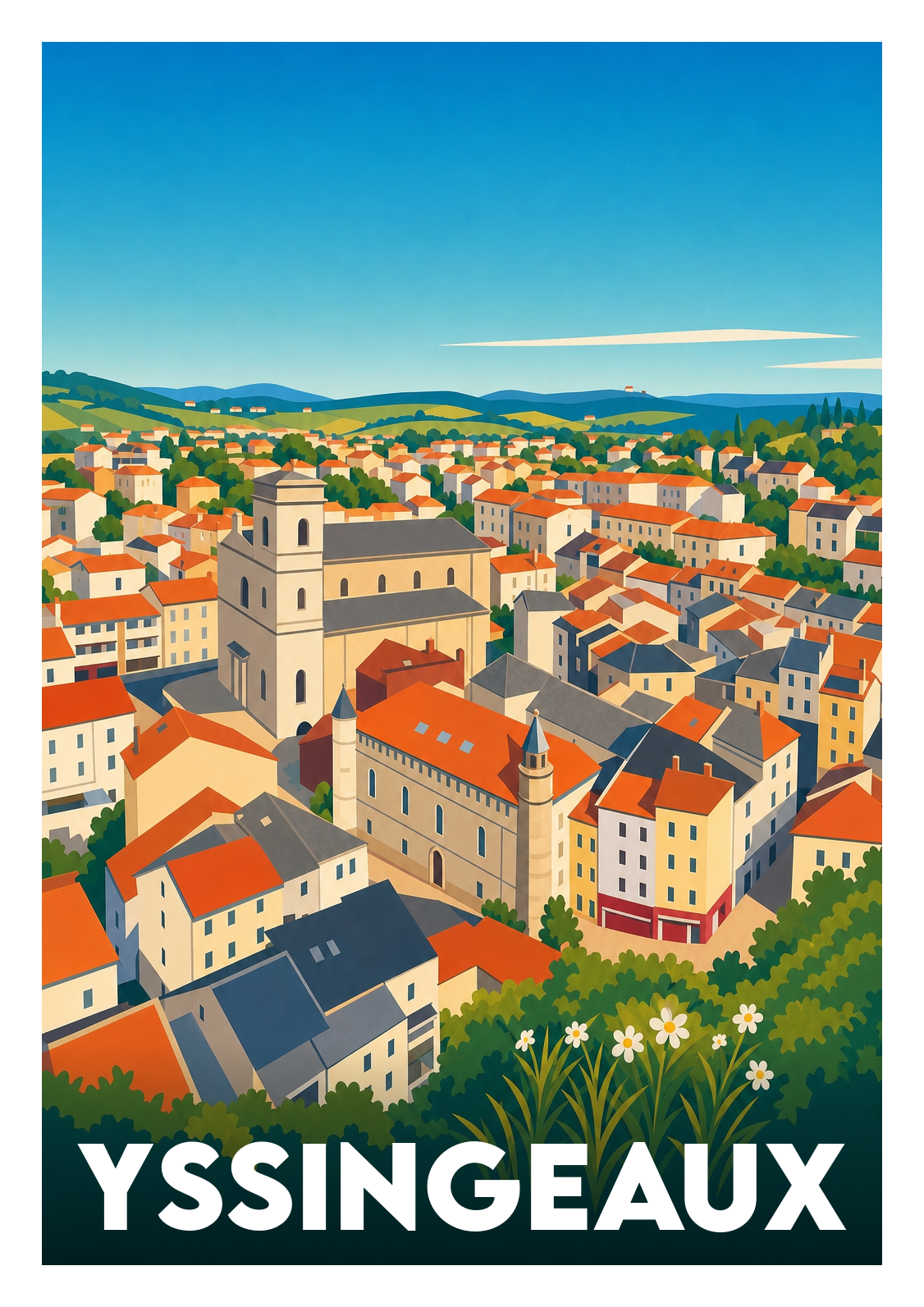 Affiche souvenir de Yssingeaux – image brute sans cadre
