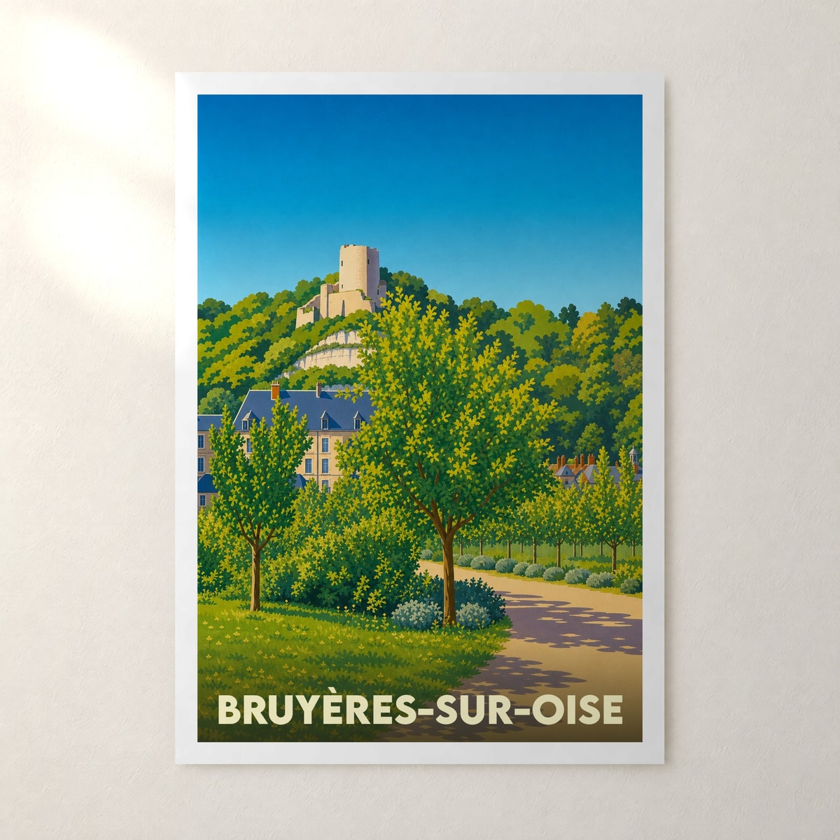Affiche Bruyères-sur-Oise – sans cadre, accrochée au mur
