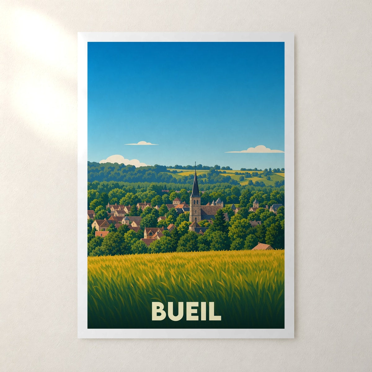 Affiche Bueil – sans cadre, accrochée au mur