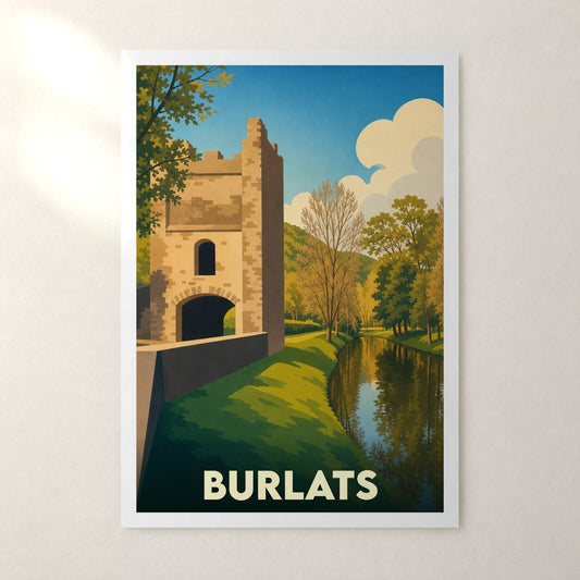 Affiche Burlats – sans cadre, accrochée au mur