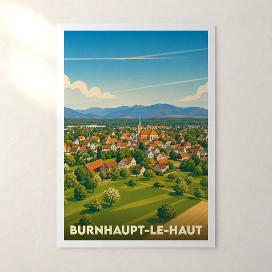 Affiche Burnhaupt-le-Haut – sans cadre, accrochée au mur