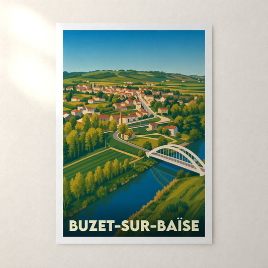 Affiche Buzet-sur-Baïse – sans cadre, accrochée au mur