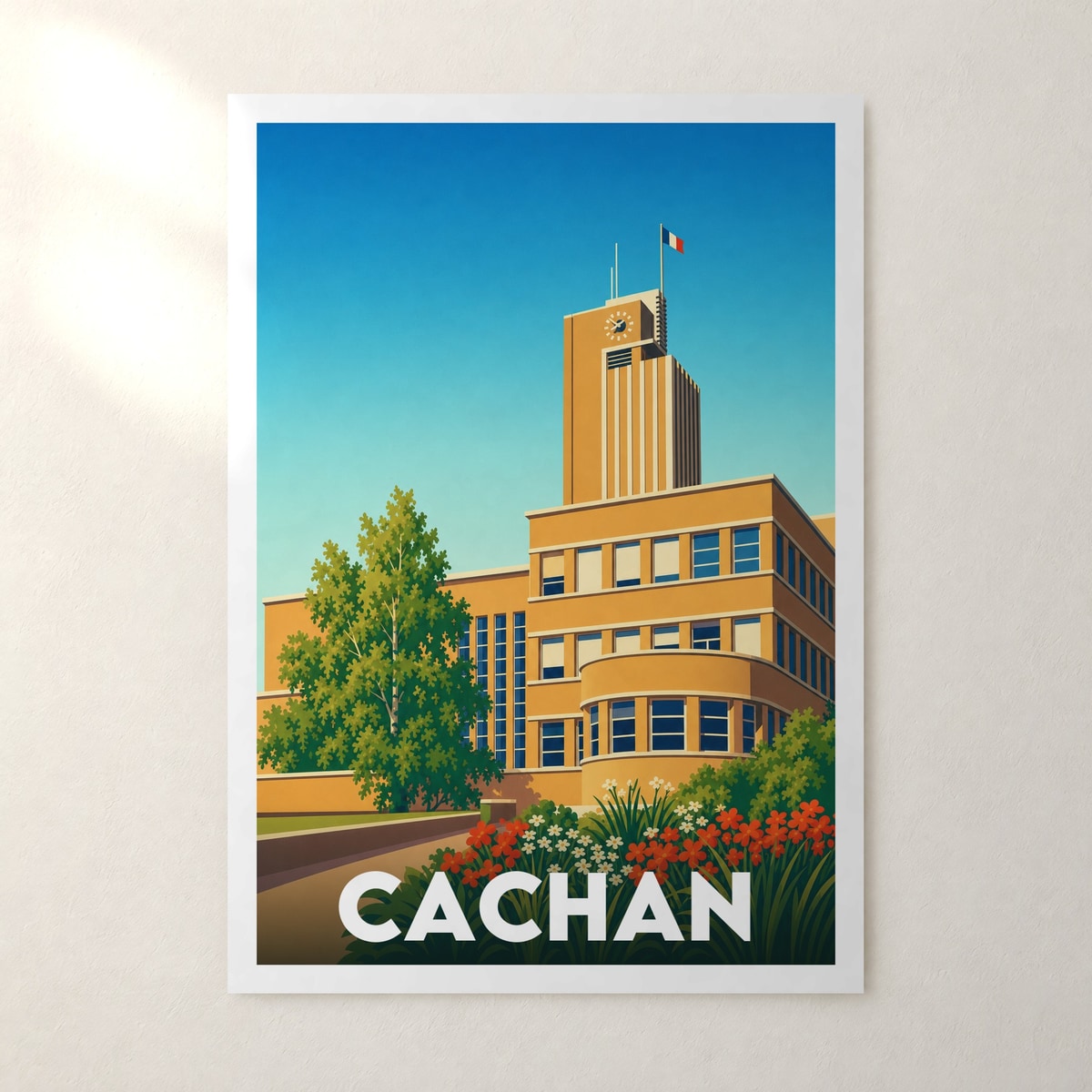 Affiche Cachan – sans cadre, accrochée au mur