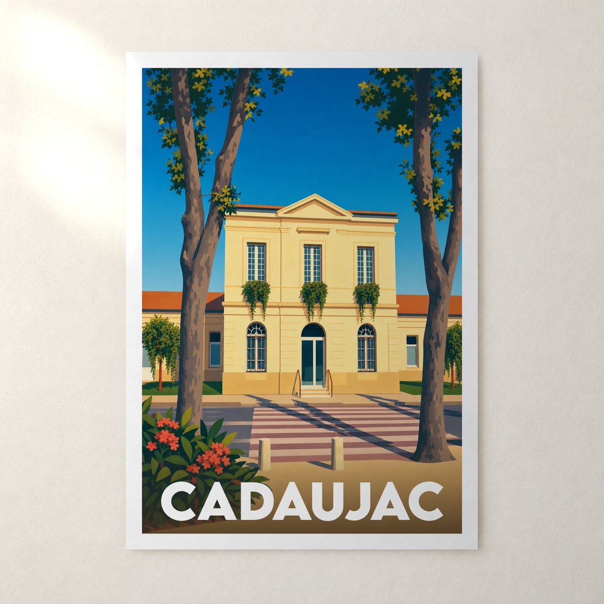 Affiche Cadaujac – sans cadre, accrochée au mur