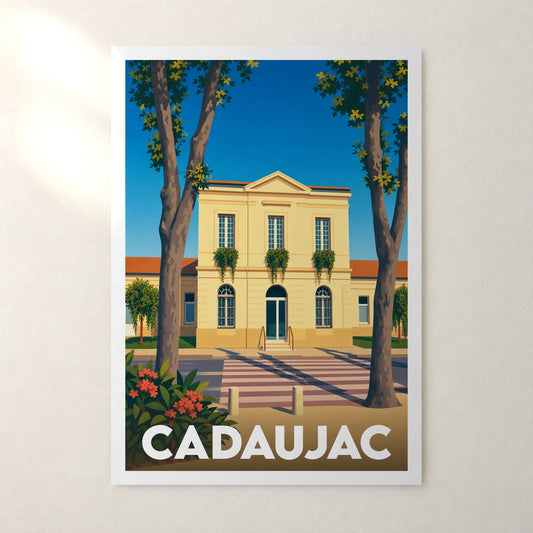 Affiche Cadaujac – sans cadre, accrochée au mur