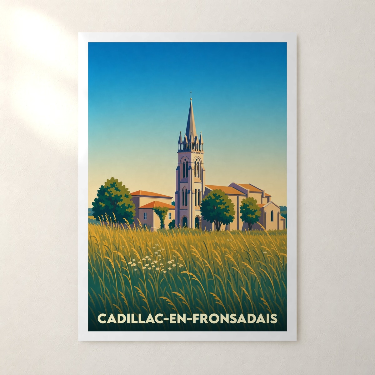 Affiche Cadillac-en-Fronsadais – sans cadre, accrochée au mur
