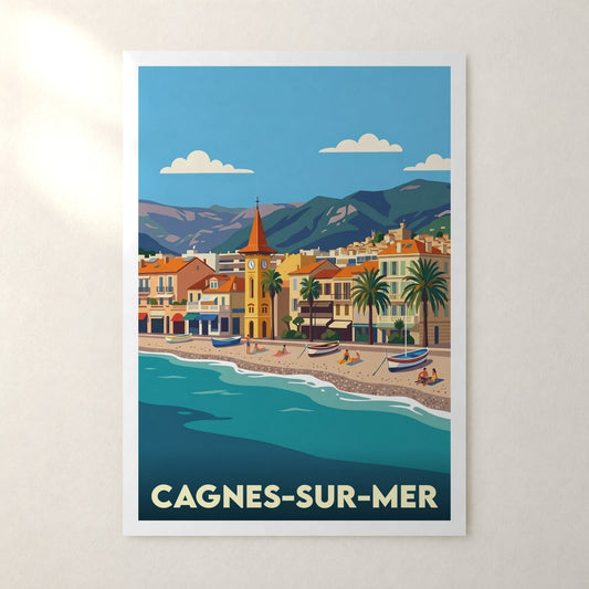 Affiche Cagnes-sur-Mer – sans cadre, accrochée au mur