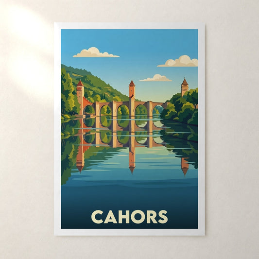 Affiche Cahors – sans cadre, accrochée au mur