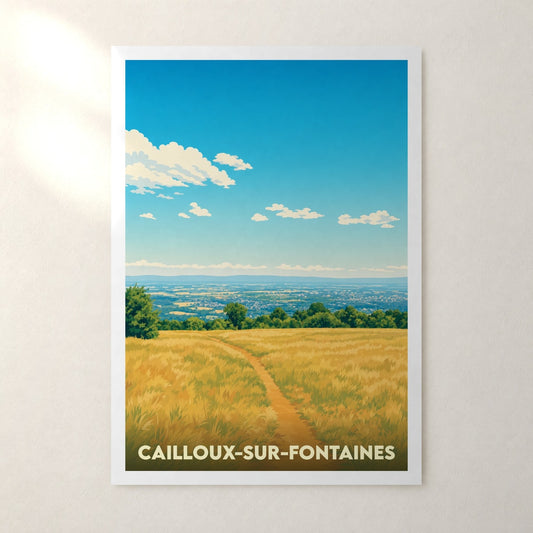 Affiche Cailloux-sur-Fontaines – sans cadre, accrochée au mur