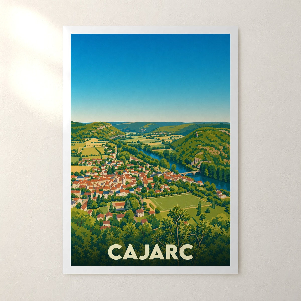 Affiche Cajarc – sans cadre, accrochée au mur
