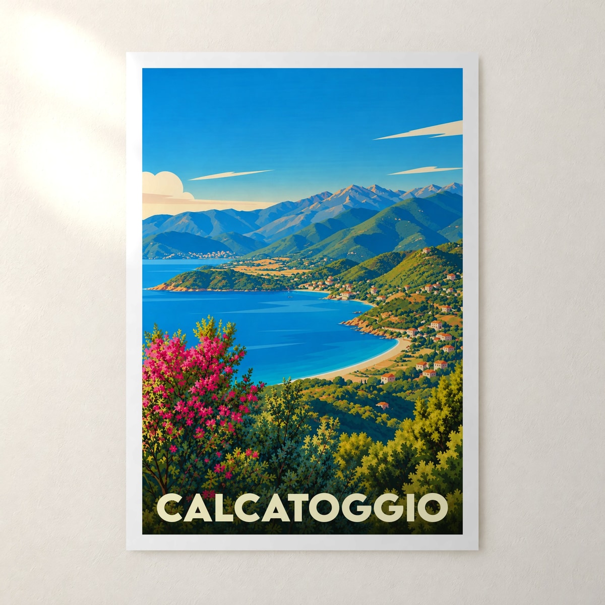 Affiche Calcatoggio – sans cadre, accrochée au mur