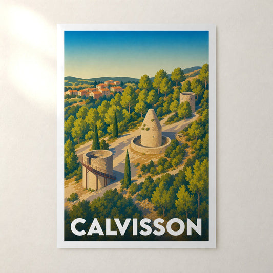 Affiche Calvisson – sans cadre, accrochée au mur
