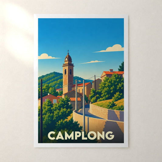 Affiche Camplong – sans cadre, accrochée au mur