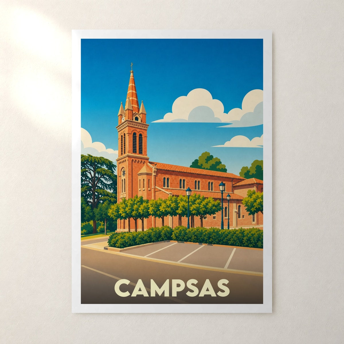 Affiche Campsas – sans cadre, accrochée au mur
