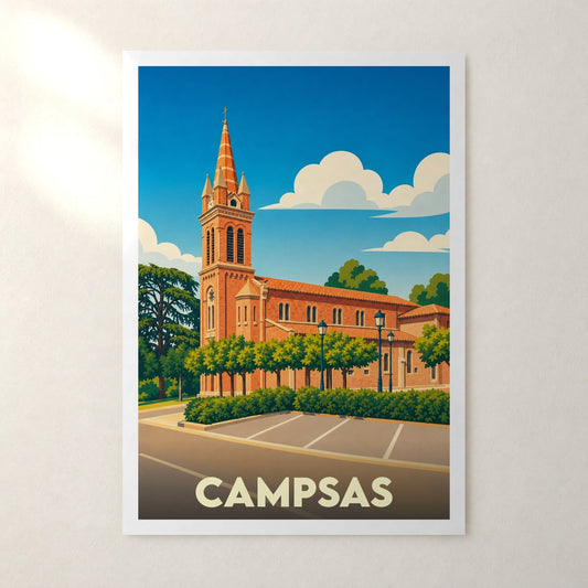 Affiche Campsas – sans cadre, accrochée au mur