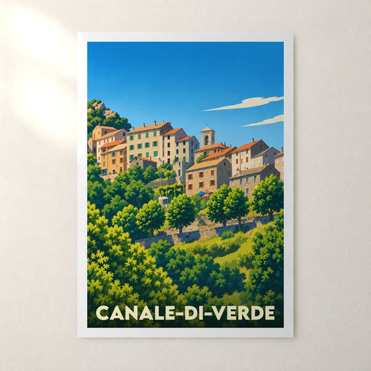 Affiche Canale-di-Verde – sans cadre, accrochée au mur