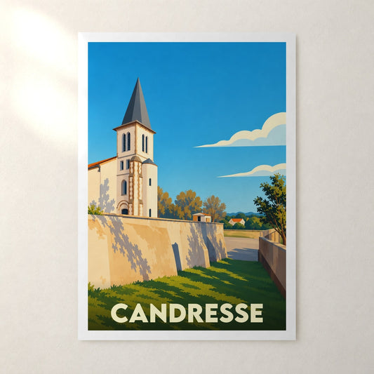 Affiche Candresse – sans cadre, accrochée au mur