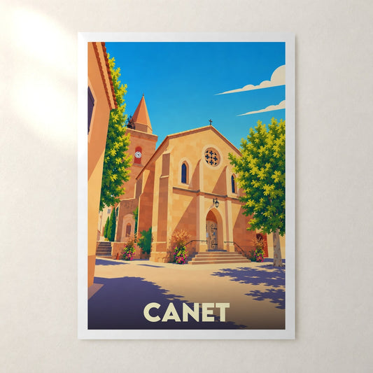Affiche Canet (Aude) – sans cadre, accrochée au mur