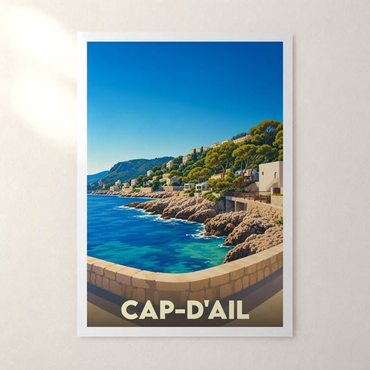 Affiche Cap-d'Ail – sans cadre, accrochée au mur