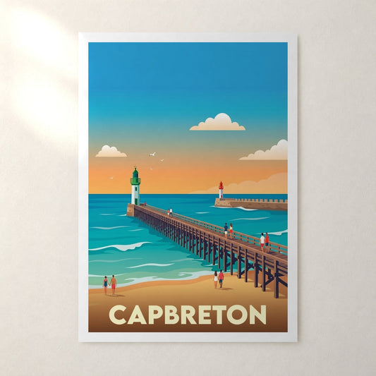 Affiche Capbreton – sans cadre, accrochée au mur
