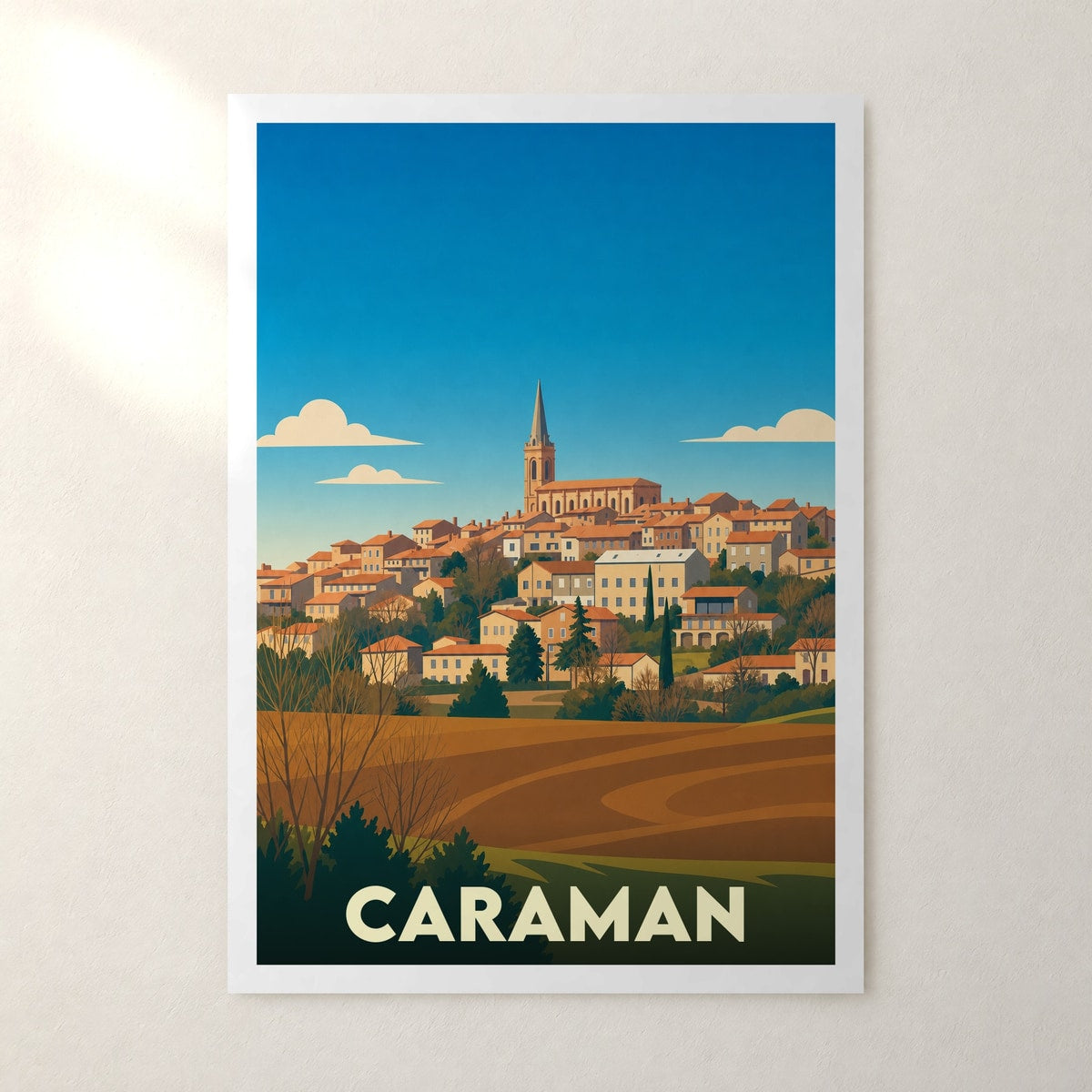 Affiche Caraman – sans cadre, accrochée au mur