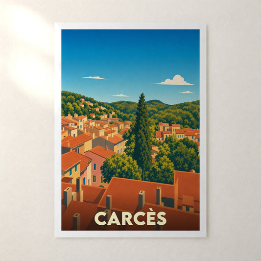 Affiche Carcès – sans cadre, accrochée au mur