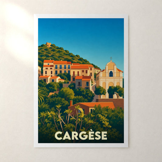 Affiche Cargèse – sans cadre, accrochée au mur