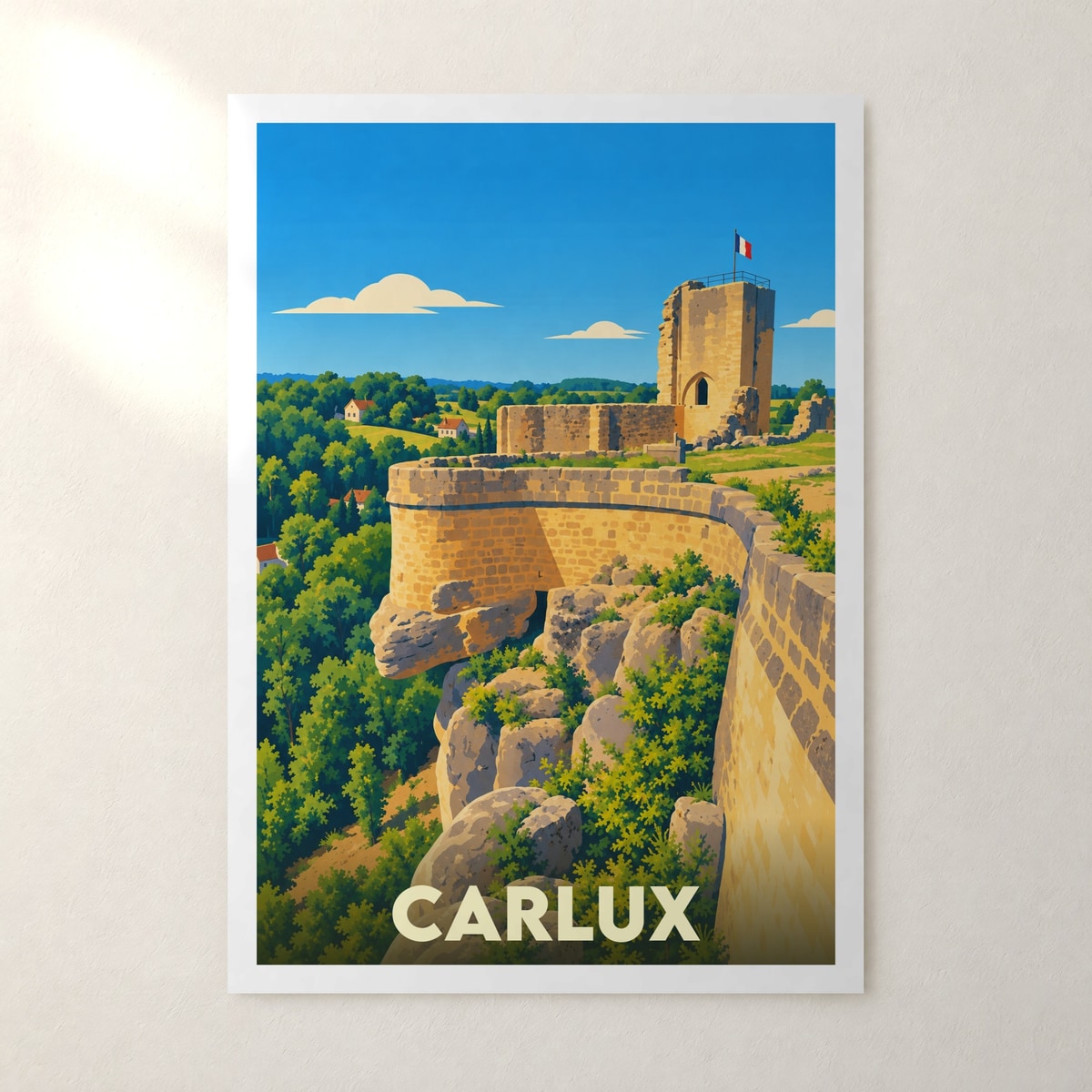 Affiche Carlux – sans cadre, accrochée au mur