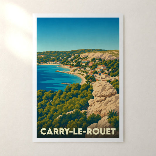 Affiche Carry-le-Rouet – sans cadre, accrochée au mur