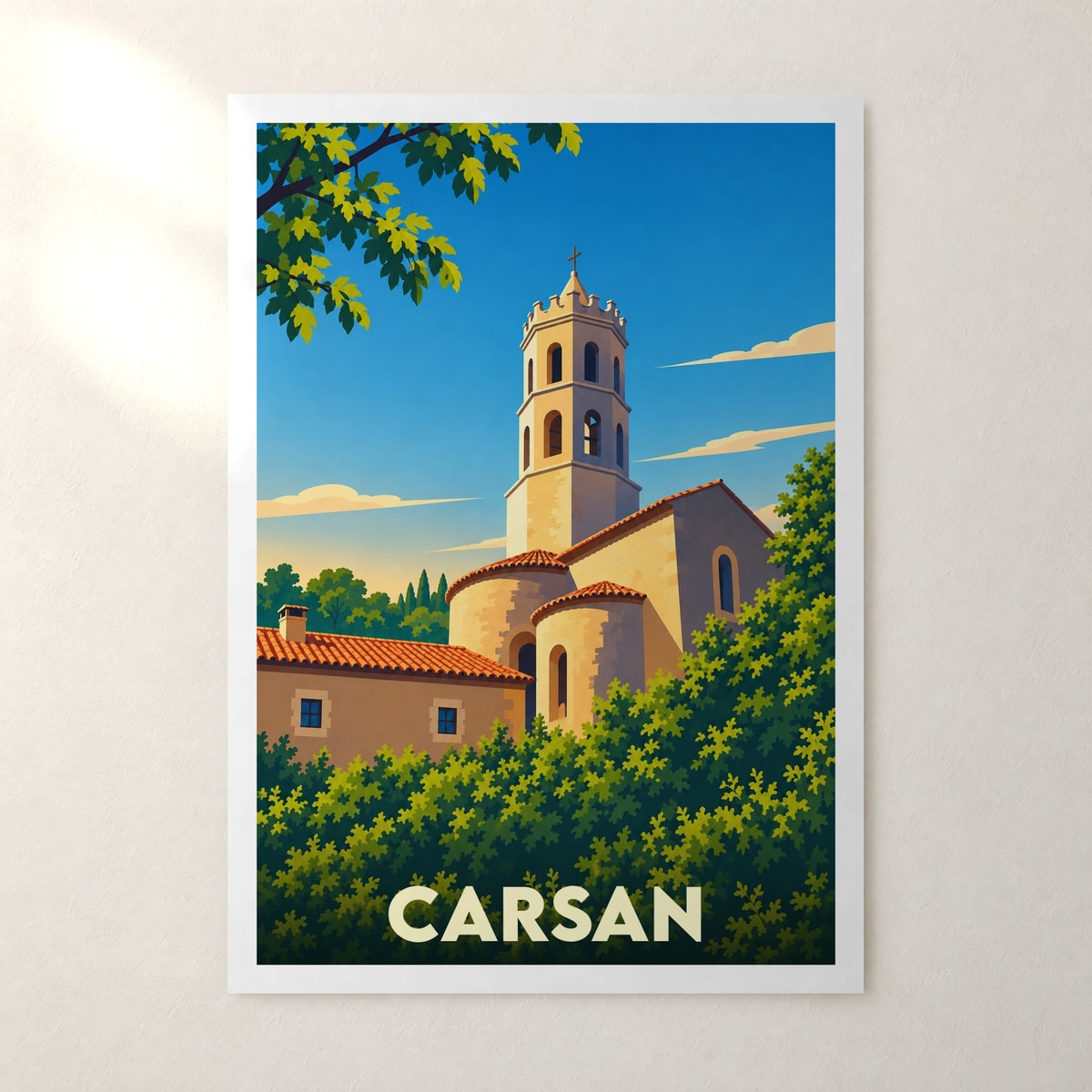 Affiche Carsan – sans cadre, accrochée au mur