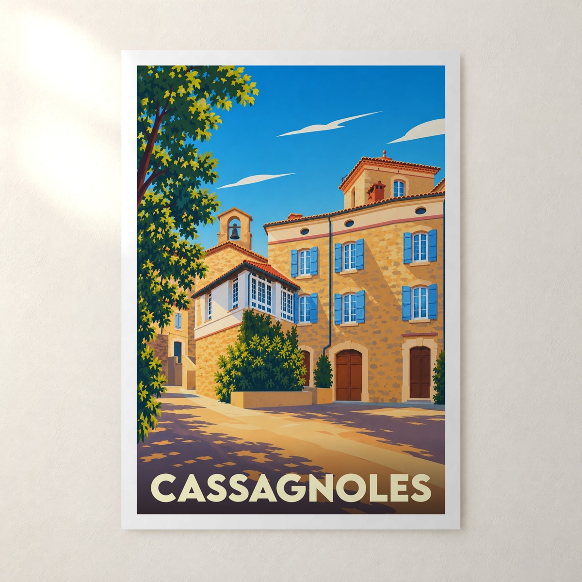 Affiche Cassagnoles (Gard) – sans cadre, accrochée au mur